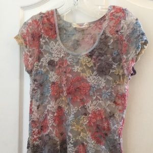 FINAL MARKDOWN Sheer lacy top from feathers junior 1x